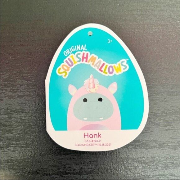 Hank The Hippo Dressed As A Unicorn 7” Squishmallow Plush - Picture 4 of 6